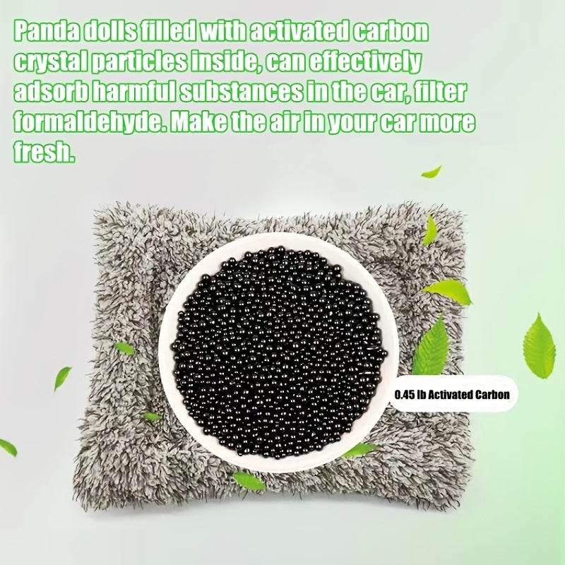 Unique Car Ornament - Creative Sleeping Panda with Carbon Bamboo Charcoal Bag Air Filter & Car Air Freshener