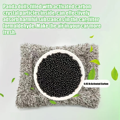 Unique Car Ornament - Creative Sleeping Panda with Carbon Bamboo Charcoal Bag Air Filter & Car Air Freshener