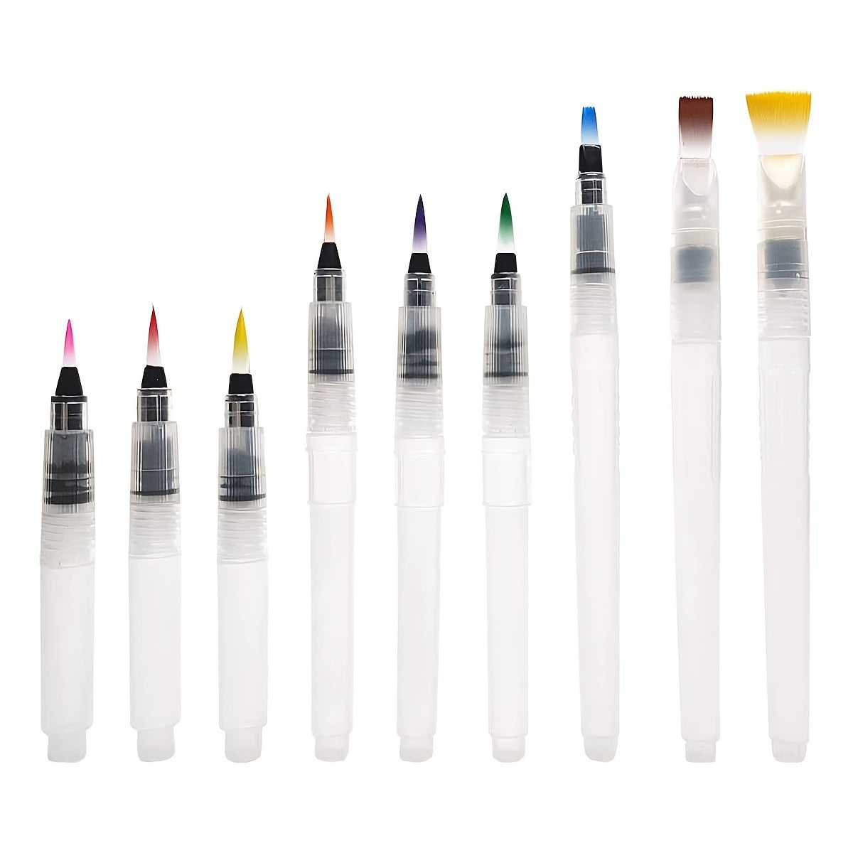 9pcs Watercolor Brush Pens Set: Start Creating Watercolor Art with These Colorful Pencils!