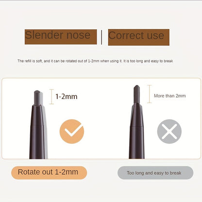 Waterproof and Smudge Proof 5 Color Eyebrow Pencil with Double Ended Triangular Head for Long Lasting Results