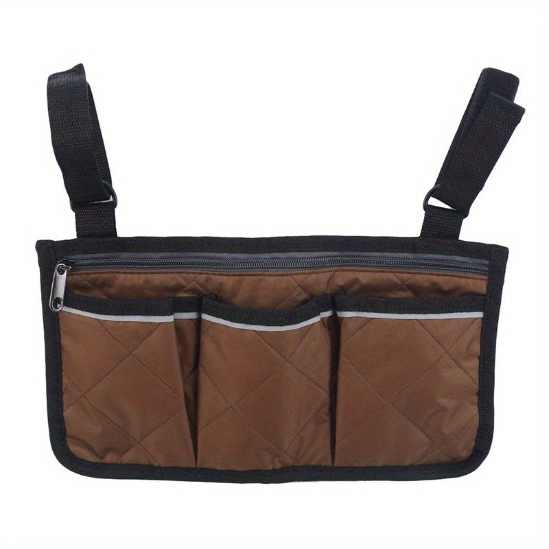 Wheelchair Armrest Organizer Bag, Wheelchair Travel Accessories Storage Pouch With Pockets