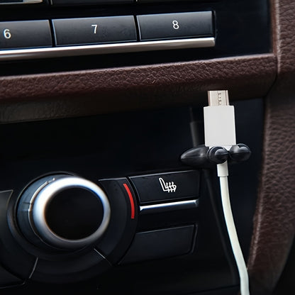 4-Piece Car Wire Cable Holder: Multifunctional Tie Clip & Charger, High-Quality Headphone Cable Clasp