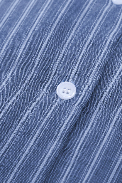 Striped Button-Front Half Sleeve Shirt