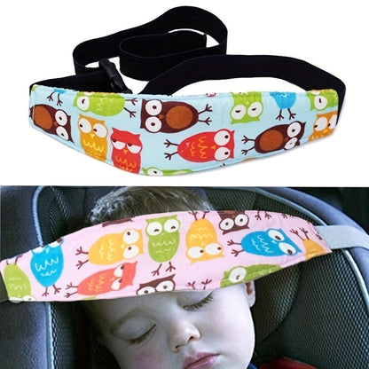 1pc Cute Cartoon Car Safety Seat Sleep Positioner - Adjustable Head Support for Infants & Babies in Prams & Strollers