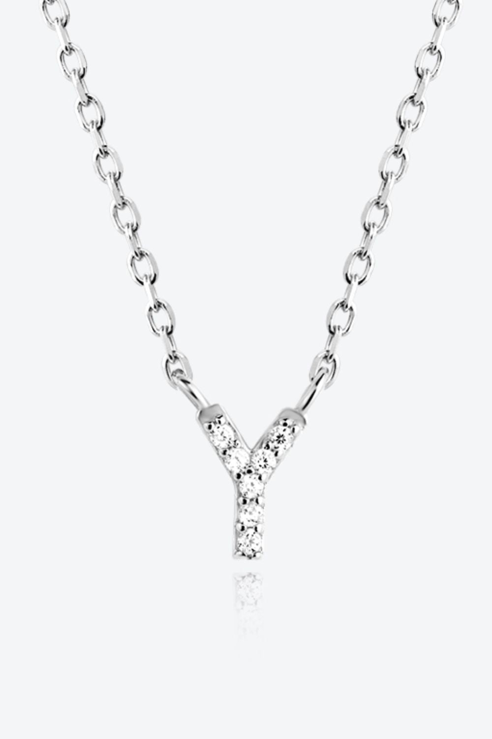 Collier en argent sterling 925 avec zircon V à Z