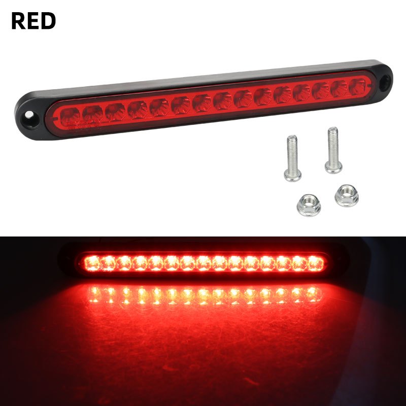 1pc 12V 24V Car Light Bar Side Marker Turn Signal Universal Stop Warning Lamp High Mount For Car External Lights Trailer Truck Lorry Red White Yellow