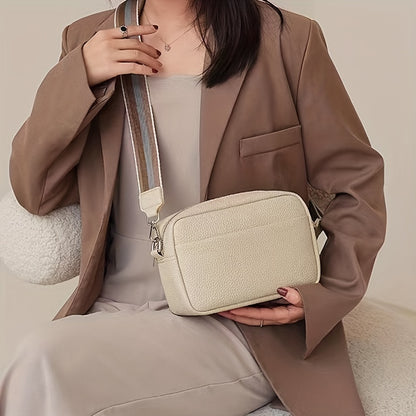 Sac à bandoulière carré tendance, sac à bandoulière à motif Litchi, sac à main à fermeture éclair en cuir PU pour femmes 