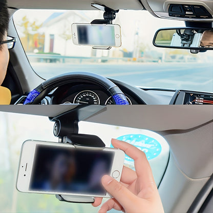 Upgrade Your Car Rides with a Universal 360 Rotating Sun Visor Phone Mount - Compatible with All Smartphones!