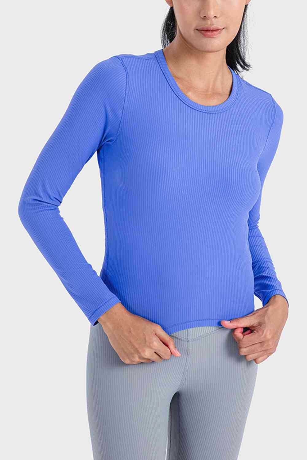 Round Neck Long Sleeve Sports Top