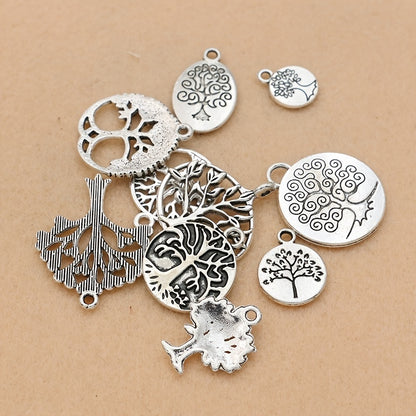 10Pcs Tree of Life Charm Pendants - Perfect for DIY Jewelry Making!