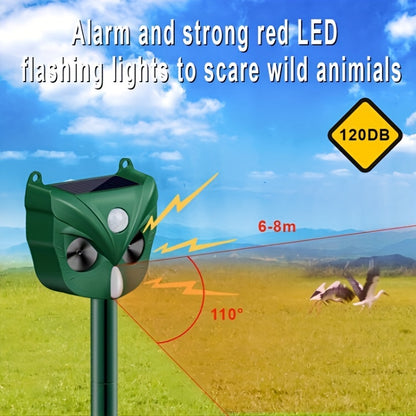 Ultrasonic Animal Repeller, Solar Waterproof Animal Deterrent With Motion Sensor And LED Flashing Light For Outdoor Yard Garden Farm Deter Cat, Squirrel, Bird, Dog, Raccoon, Coyote, Skunk