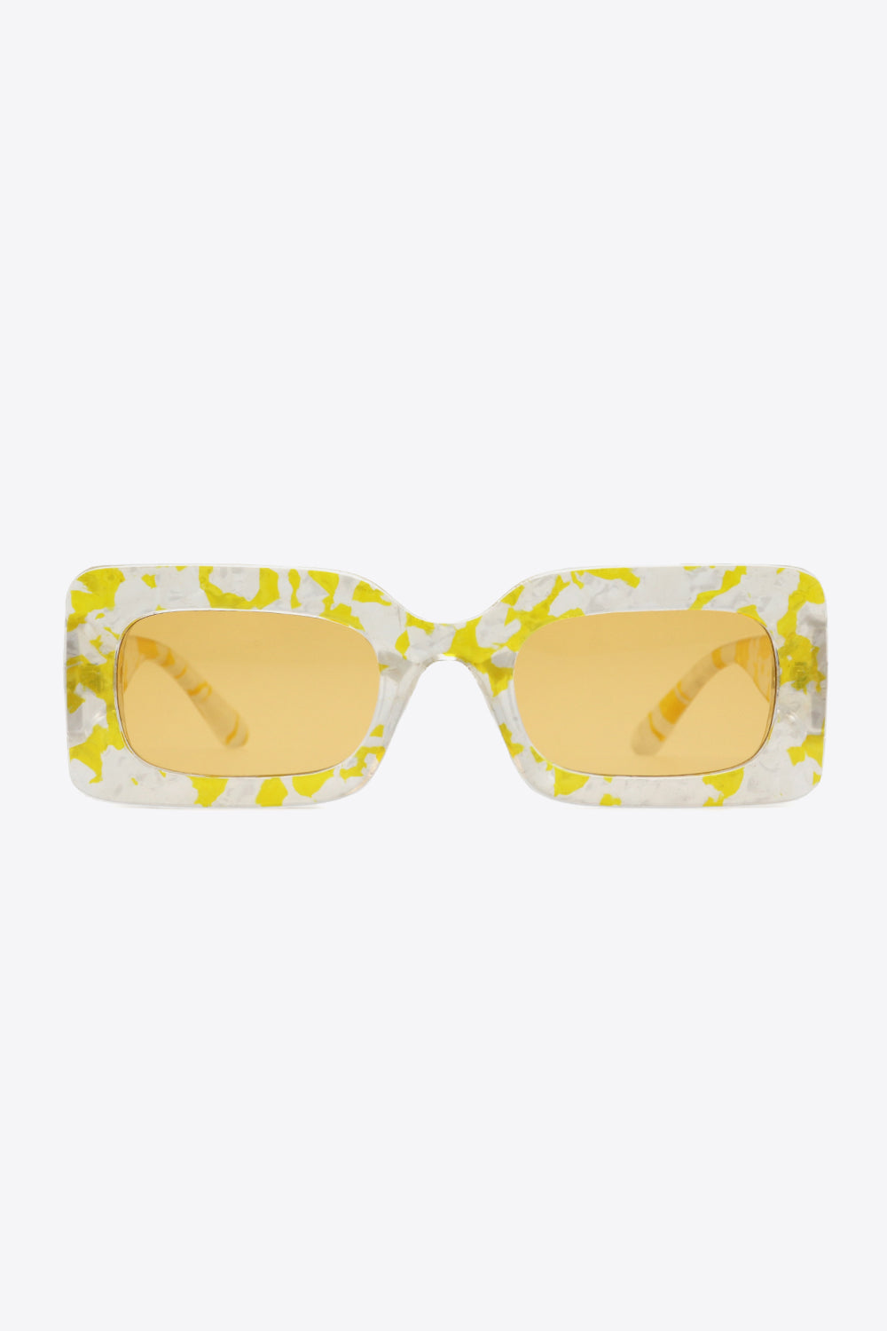 Lunettes de soleil rectangulaires en polycarbonate écaille de tortue