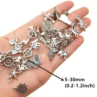 30pcs Metal Mixed Charms DIY Vintage Bracelet Pendant Necklace Accessories For Jewelry Making Findings