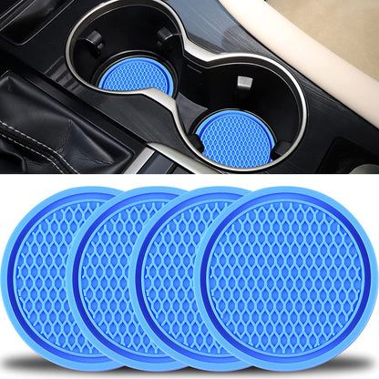 Upgrade Your Car's Interior with These 4Pcs Universal Non-Slip Cup Holders Embedded In Ornaments Coasters!