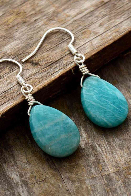 Handmade Natural Stone Teardrop Earrings