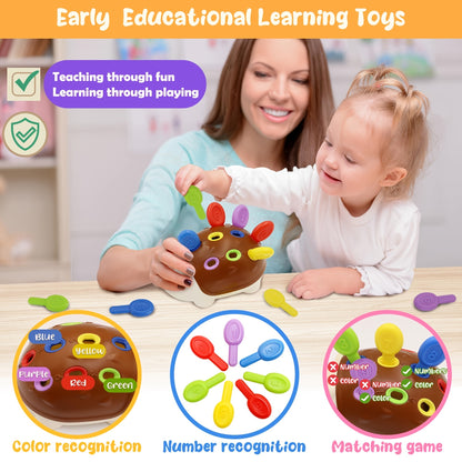 Splicing Little Hedgehog Fine Motor Training Toy for Early Education - Develops Hand-Eye Coordination in 1-3 Year Olds