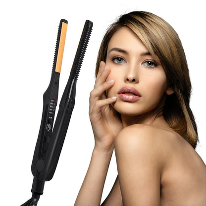 2-in-1 Professional Mini Hair Straightener and Curler - Small, Thin Plate for Effortless Styling and Straightening