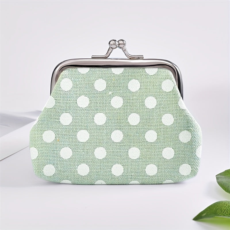 Stylish Polka Dot Kiss Lock Coin Purse - Convenient Earphone Storage Wallet