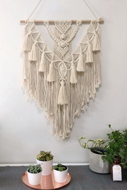 Macrame Fringe Wall Hanging Decor