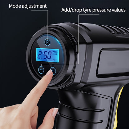 120W Wireless/Wired Electric Handheld Car Air Inflator Pump - Portable Digital Auto Tire Inflator for Quick & Easy Inflation!