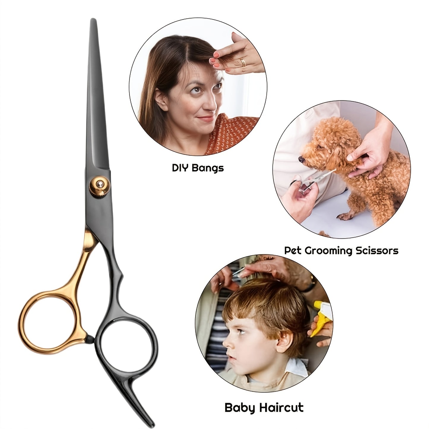 8-Piece Professional Hair Cutting Scissor Kit - Perfect for Barbers & Stylists - Thinning Shears, Hair Scissors, & More!