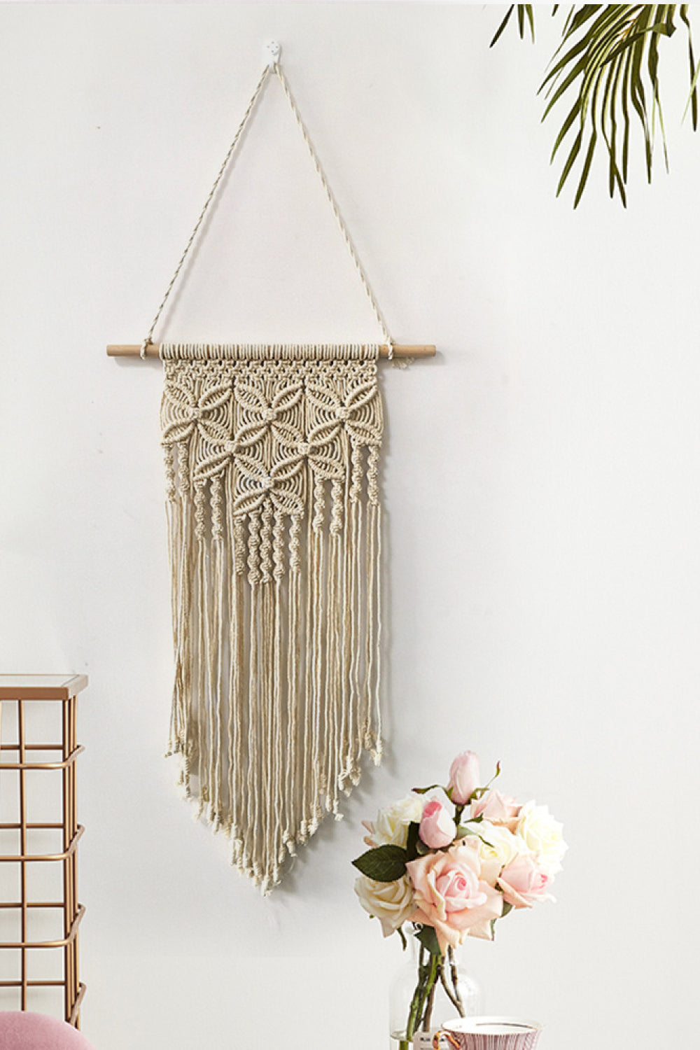 Decoración colgante de pared de macramé