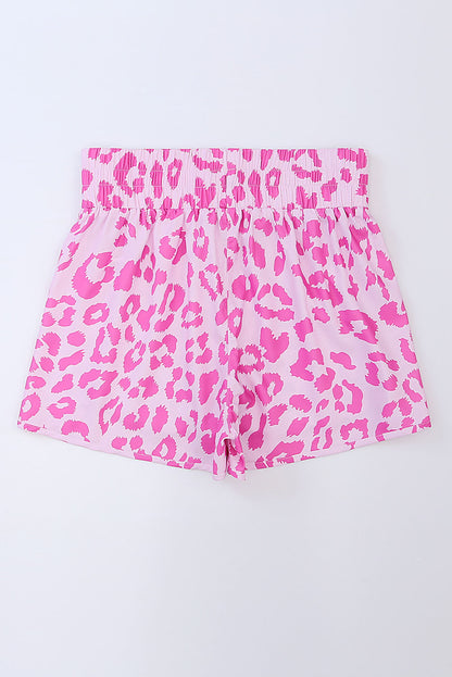 Short léopard à taille élastique