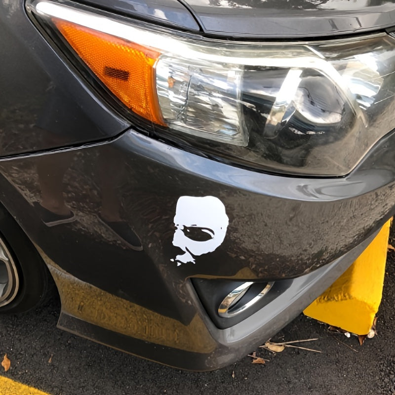 Waterproof Half Face Car Sticker - Perfect for Halloween and Horror Movies - Ideal for Cars, Trucks, Vans, Laptops, and Windows - Protects from Sun and Scratches