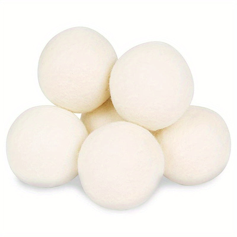 1pc/6 Pcs Wool Dryer Balls - Natural Fabric Softener, Reusable, Reduces Clothing Wrinkles And Saves Drying Time. The Dryer Ball Is A Better Alternative To Plastic Balls And Liquid Softener.