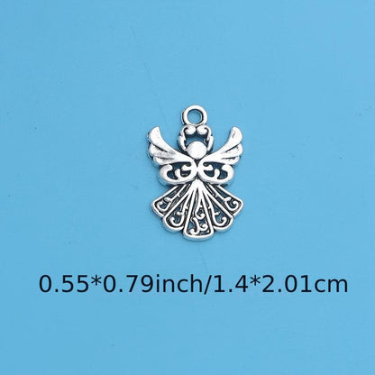 20Pcs Silver Plated Angel Fairy Charms Pendants For Bracelet Jewelry Making DIY Handmade Craft 21x14mm