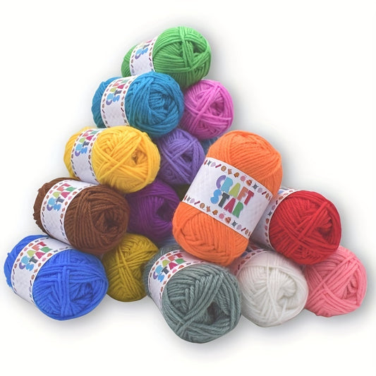 20 écheveaux de fil acrylique – 1 100 m de fil doux pour projets de crochet et de tricot, kit de crochet de démarrage assorti, fil en vrac pour adultes et enfants, 25 g 