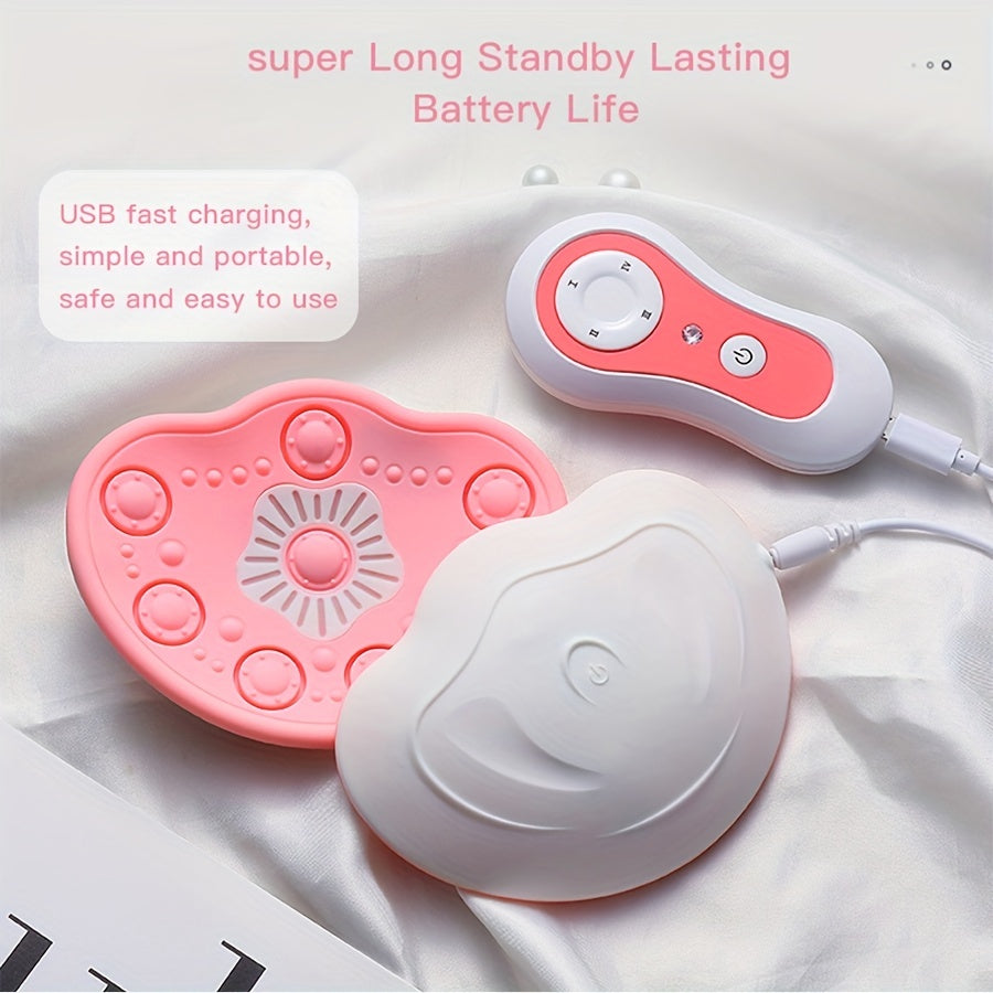 Wireless Vibration Massage Chest Beauty Instrument with Remote Control Charging & Heating Massage Technology