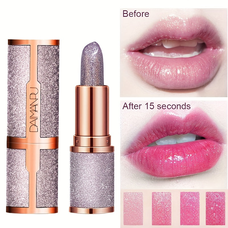 Waterproof Long-Lasting Matte Velvet Liquid Lipstick with Glitter and Color-Changing Temperature Effect