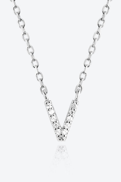 Collier en argent sterling 925 avec zircon V à Z