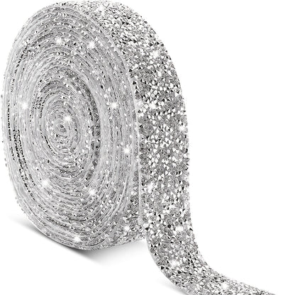 Sparkle Up Your Wedding, Party, Car, or Phone with 3 Yards of Self-Adhesive Rhinestone Ribbon!