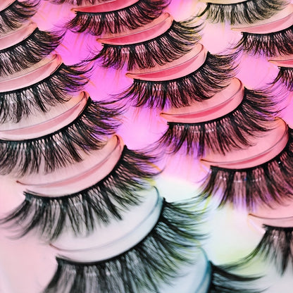 20 Pairs False Eyelashes 3D Faux Mink Lashes Natural Look Wispy Fake Eyelashes Fluffy Volume Long Thick Lashes