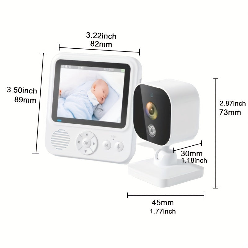 1080P 3.0 Inch HD Video Baby Monitor Camera: Real-Time Monitoring, Two-Way Talk, Temperature Display, and Cry Alarm - No APP or Playback Function