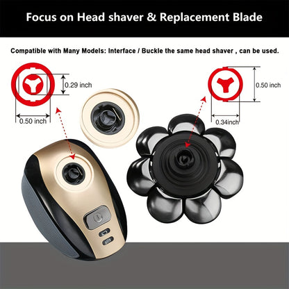 8 High-Performance Replacement Heads for Electric Shaver - Smooth and Comfortable Shaving Experience for Head and Face - Compatible with Most Brands Except Remington and SkullShaver