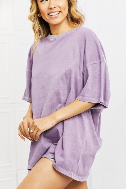 DOUBLE ZERO Laid Back Oversized Vintage Wash T-Shirt in Purple