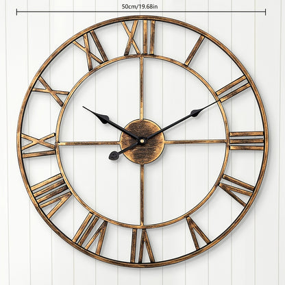 Stylish Wall Clock for Nursery Room - 40/15.74'' & 50/19.68'' Diameter, Creative Iron Craft Decor