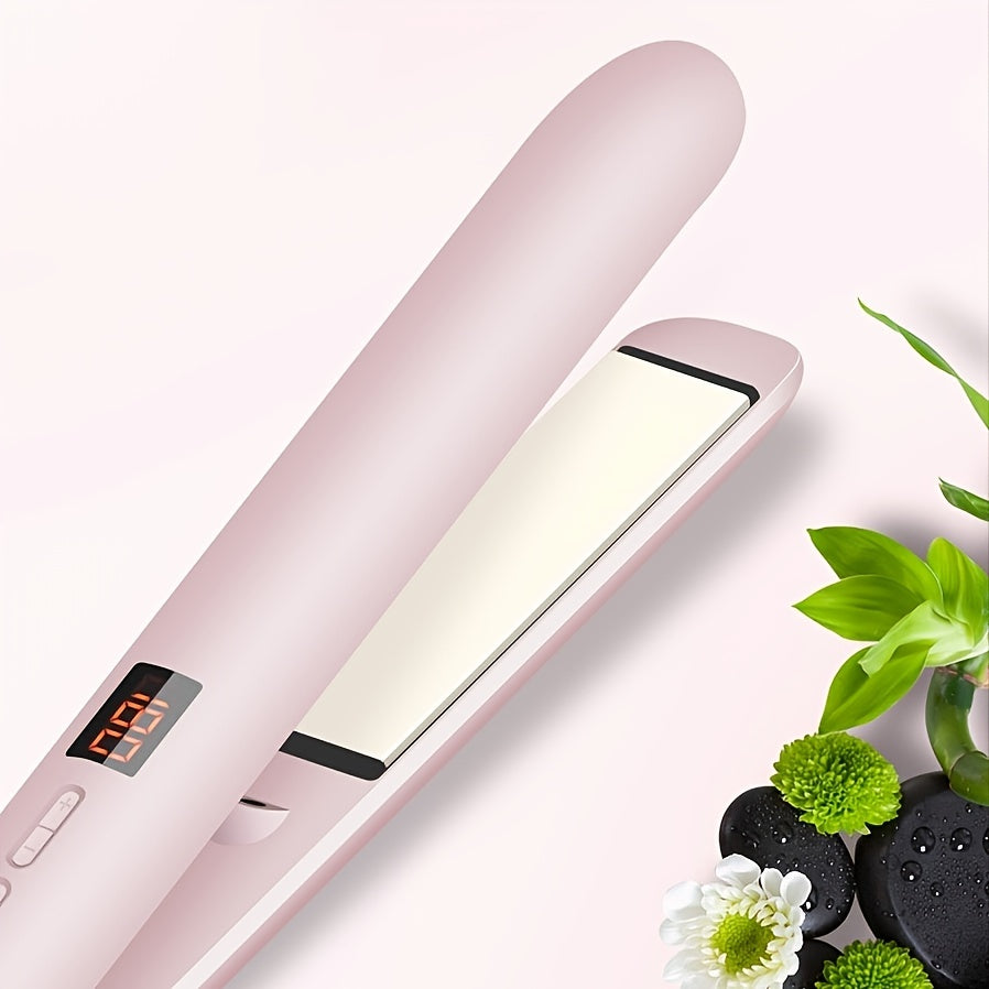 The Ultimate Hair Styling Tool: 2-in-1 Hair Straightener & Curler with LCD Display and 17 Temperature Settings!