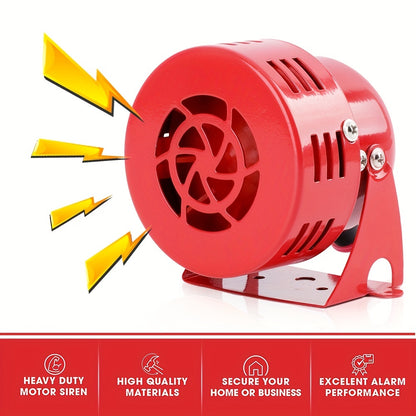 12v Mini 110dB Red Air Raid Siren Horn Speaker: Get Ready to Be Heard with this Loud Electric Motor-Driven Compressed Air Horn!