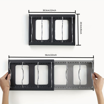 Estante de almacenamiento de acero inoxidable expandible, soporte organizador de cocina para tapa de olla, tabla de cortar, organizador de utensilios de cocina de secado, 1 ud. 