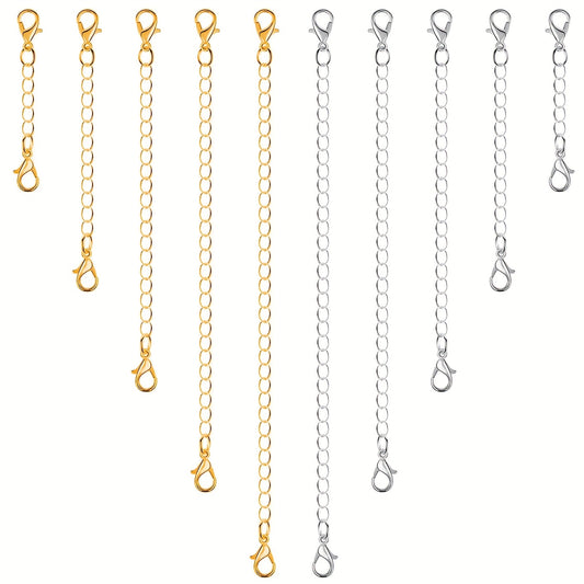 5/10Pcs Golden Silvery Stainless Steel Necklace Chain Extenders, Jewelry Extenders Chains For Necklaces Bracelets, Chain Extenders For Necklace, Bangles And Jewelry Making Chain Links