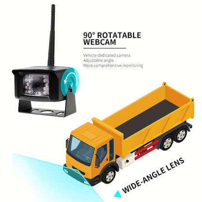 4CH Wireless Backup Camera System: 2.4G Digital Reversing Aid with 256GB Quad Screen for RV/SUV/Van/Truck/Trailer - Rear/Side/Front View Switchable