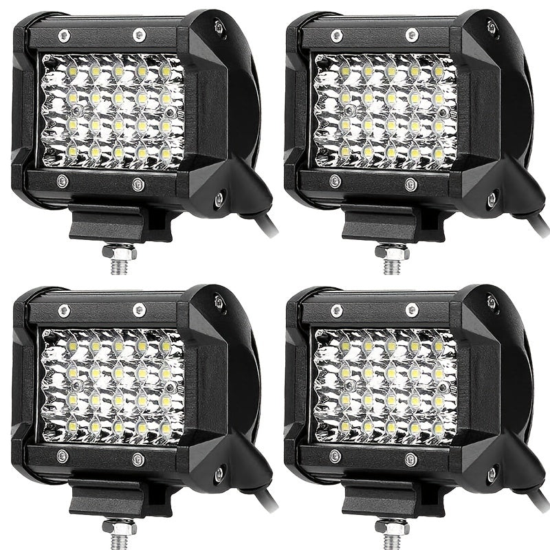 4 pack 72W 7200lm LED Work Light Pods - Waterproof Offroad Light Bar for Trucks, Trailers, Tractors, ATVs, UTVs, RVs, and Truck Driving - Enhance Visibility and Safety on the Road