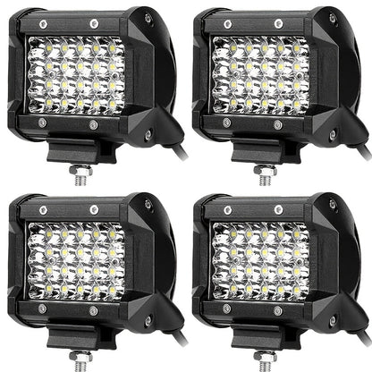 4 pack 72W 7200lm LED Work Light Pods - Waterproof Offroad Light Bar for Trucks, Trailers, Tractors, ATVs, UTVs, RVs, and Truck Driving - Enhance Visibility and Safety on the Road