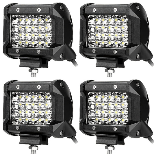 4 pack 72W 7200lm LED Work Light Pods - Waterproof Offroad Light Bar for Trucks, Trailers, Tractors, ATVs, UTVs, RVs, and Truck Driving - Enhance Visibility and Safety on the Road