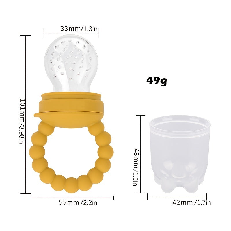 Ensemble tétine et anneau de dentition pour bébé – Morsure de fruits et légumes, artefact de complément alimentaire et bâton molaire – Protège-main en silicone pour votre tout-petit ! 