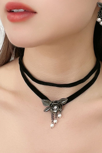 Double-Layered Floral Necklace